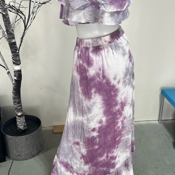 ❗️LAST CHANCE❗️Ruffled Boho Top & High Low Maxi Skirt Set NWT  l - Picture 2 of 10